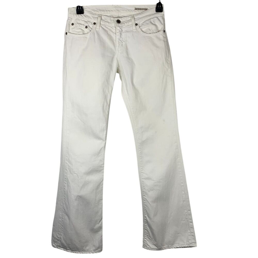 Chip & Pepper Pamela Jeans Women’s 29 White Distressed Flare Vintage Y2K Denim
